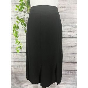 Jones Studio Separates Skirt Plus 24W Classic Black Knee Straight Kick Pleats